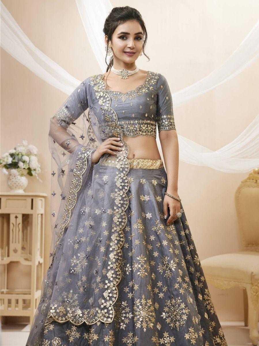 Traditional Indian Lehenga | Party Wear Choli with Paper Mirror Work