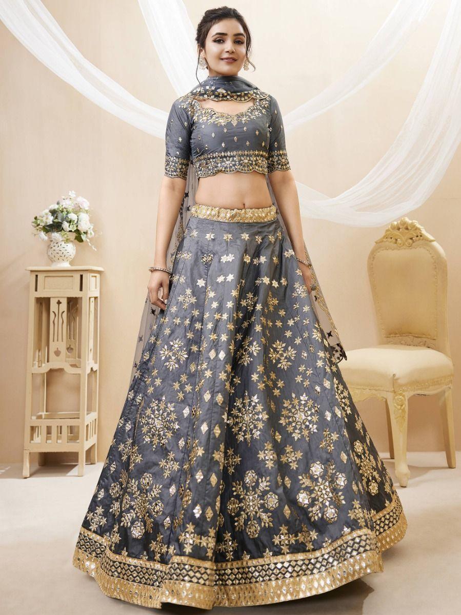 Traditional Indian Lehenga | Party Wear Choli with Paper Mirror Work