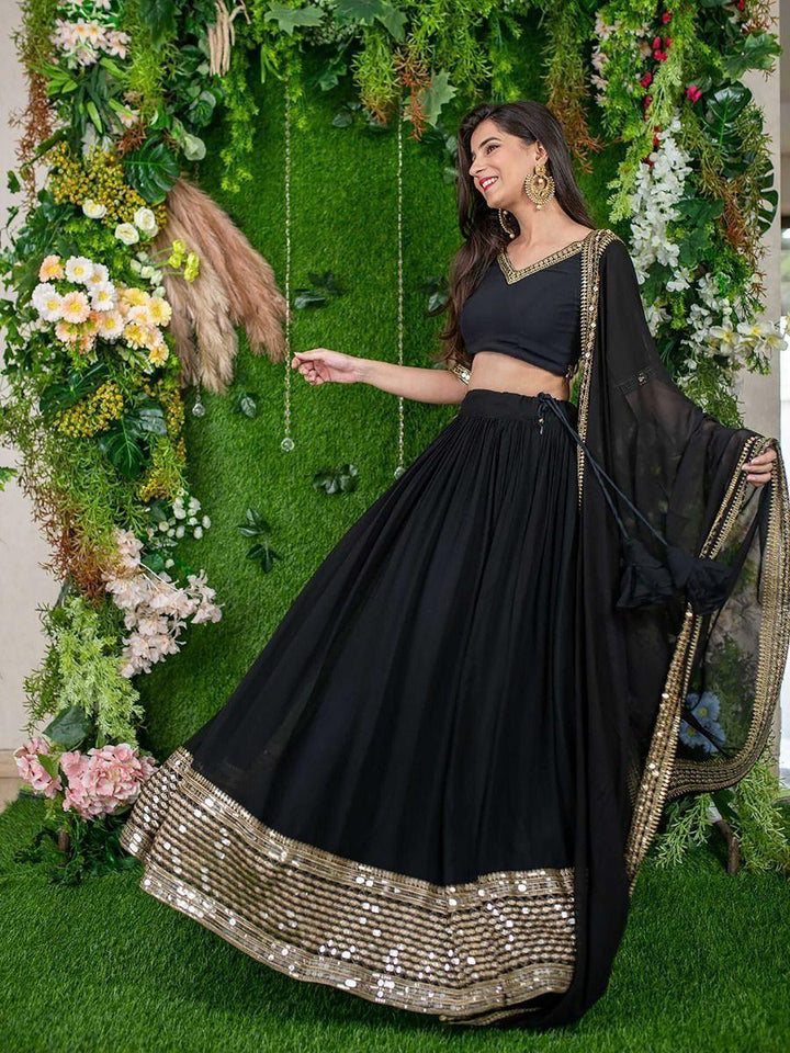 Black Lehenga Choli | Intricate Embroidery for Wedding & Receptions