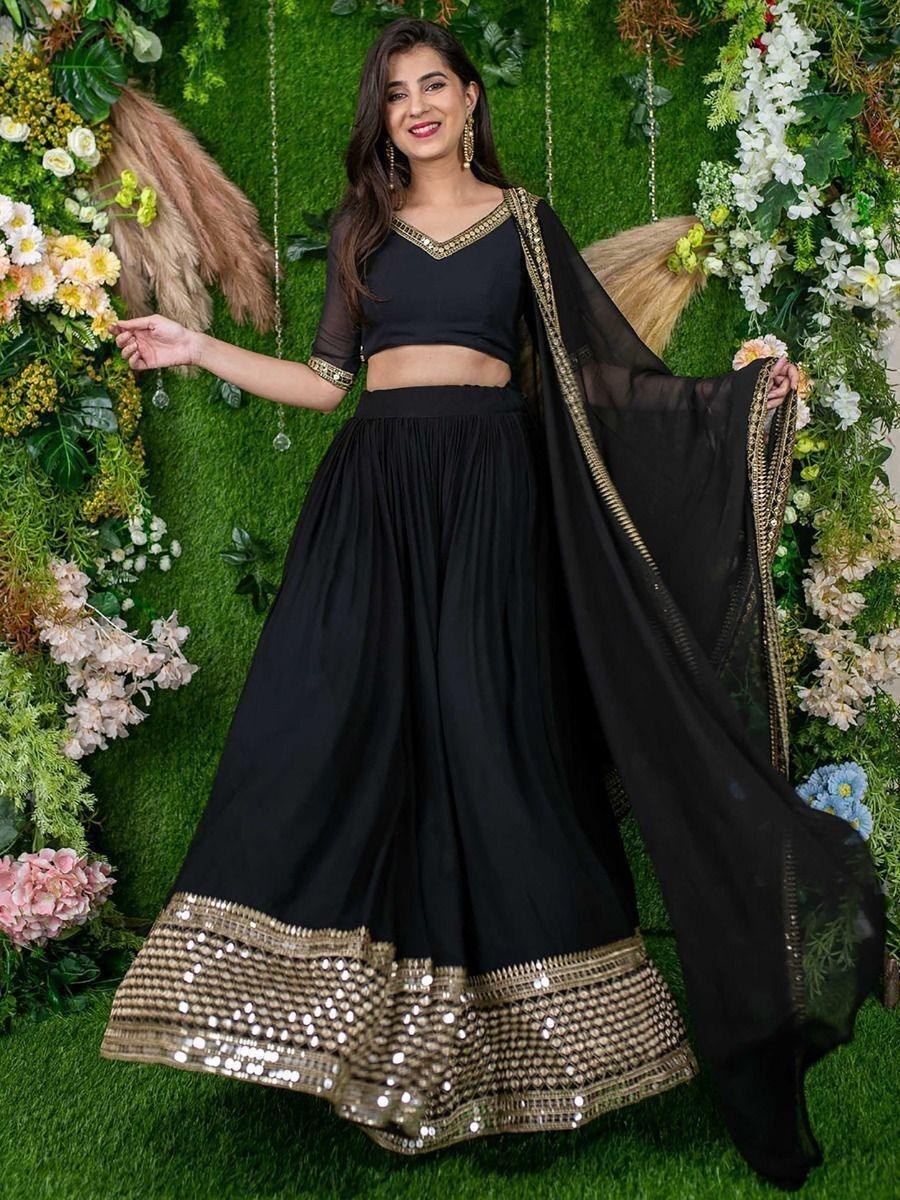 Black Lehenga Choli | Intricate Embroidery for Wedding & Receptions