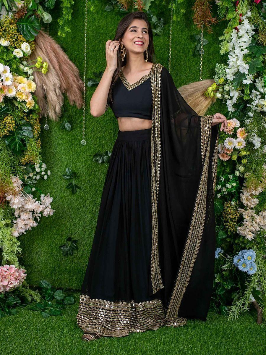 Black Lehenga Choli | Intricate Embroidery for Wedding & Receptions