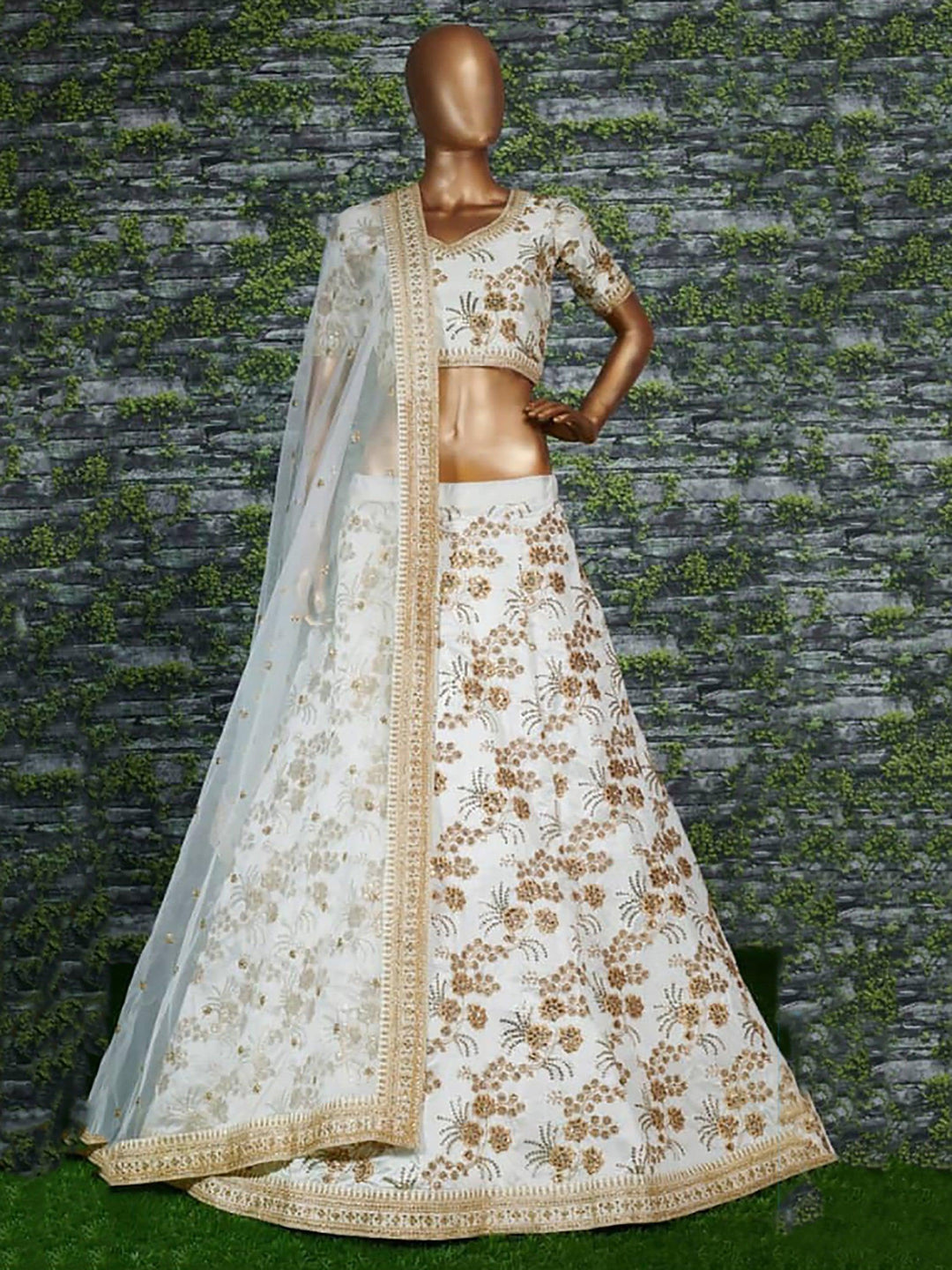 Hypnotic White Wedding Lehenga | Satin with Zari & Dori Work