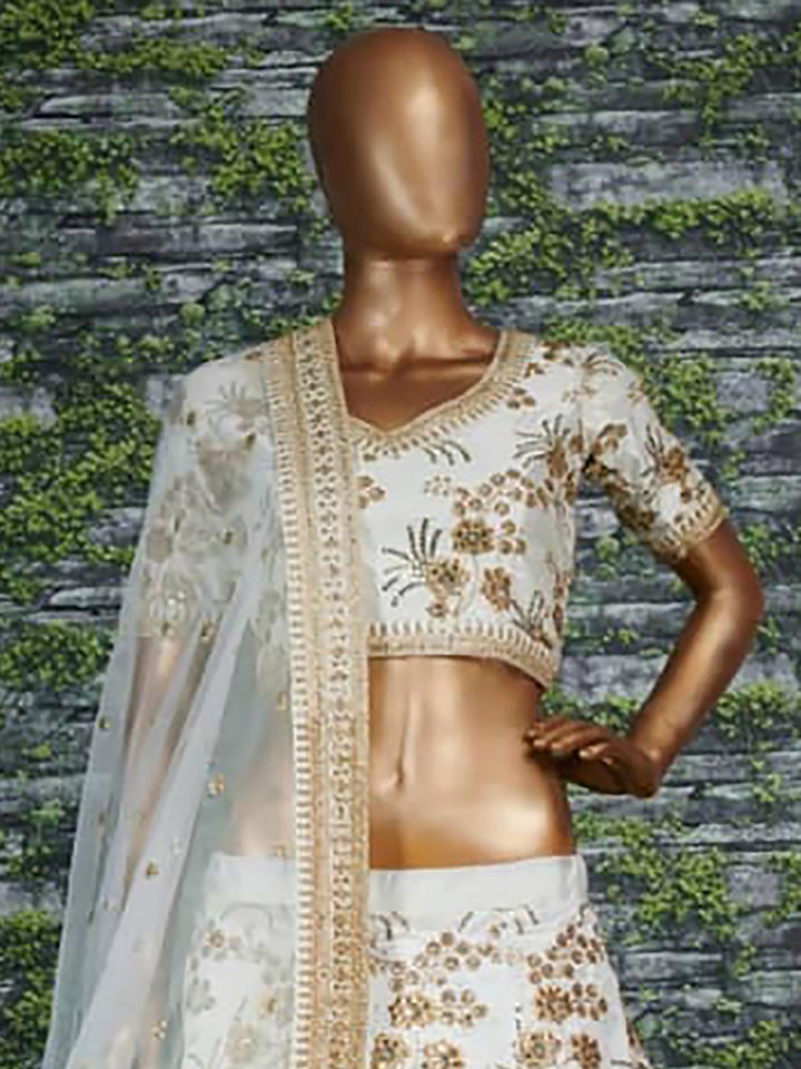 Hypnotic White Wedding Lehenga | Satin with Zari & Dori Work