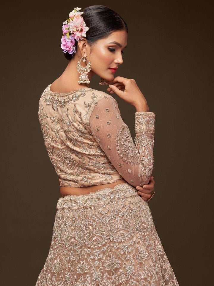 Beige Embroidered Lehenga | Perfect for Wedding & Reception Events