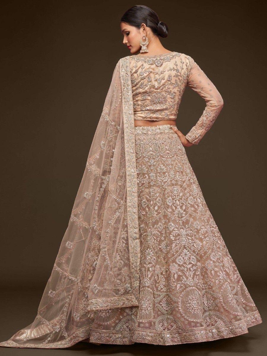 Beige Embroidered Lehenga | Perfect for Wedding & Reception Events