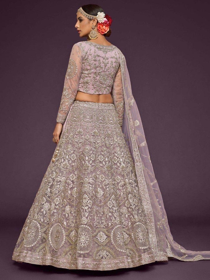 Gorgeous Lilac Bridal Lehenga | Soft Net with Thread & Dori Embroidery