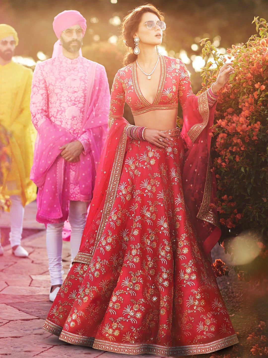 Mesmerizing Red Silk Lehenga | Intricate Thread & Zari Work Bridal Set