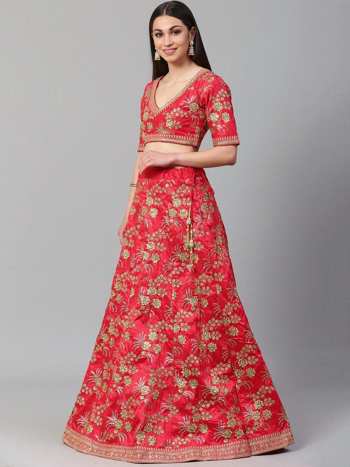 Mesmerizing Red Silk Lehenga | Intricate Thread & Zari Work Bridal Set