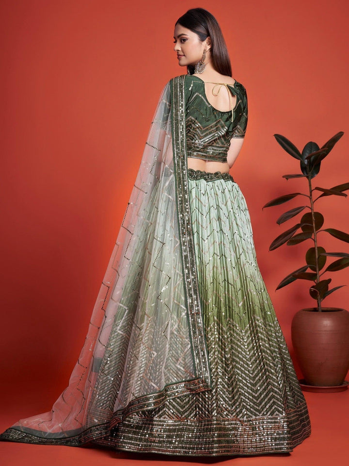 Green Lehenga Choli for Brides | Attractive Party Wear Lehenga Set