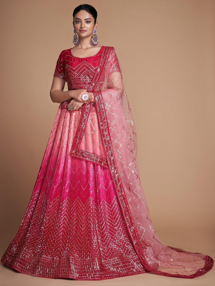 Beautiful Pink Sequins Lehenga Choli | Perfect for Engagement & Receptions