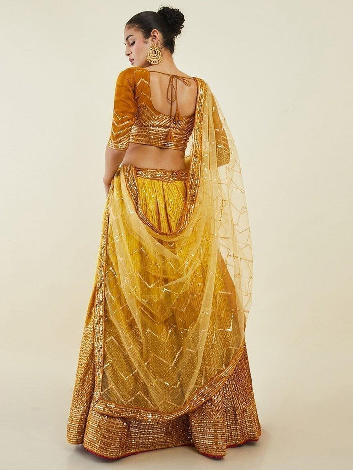 Mesmerizing Yellow Art Silk Lehenga | Sequins Work for Haldi & Wedding Functions