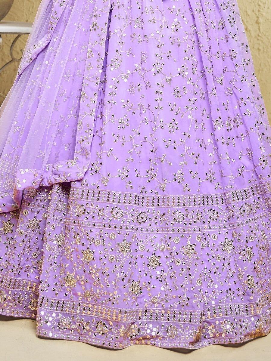 Timeless Lavender Lehenga Choli | Georgette with Sequin Embroidery