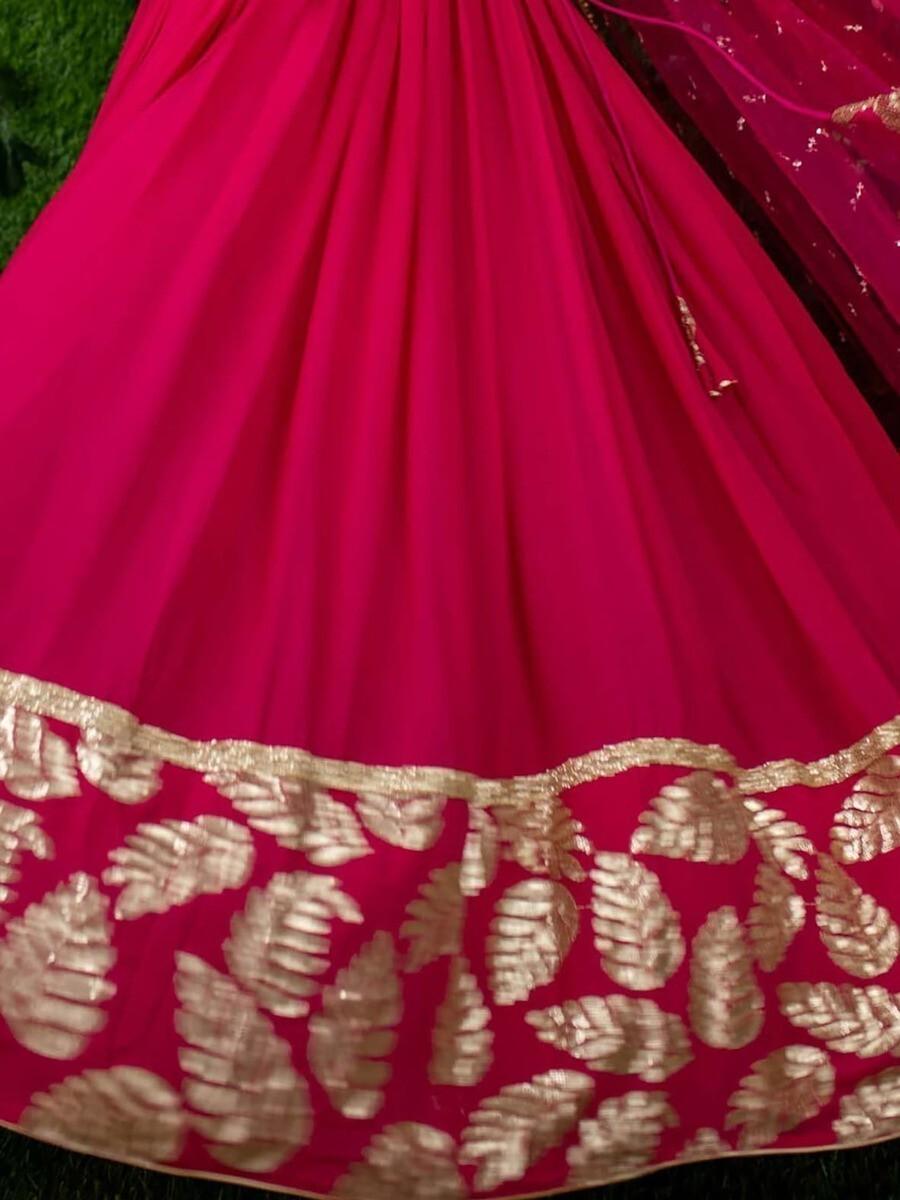 Radiant Pink Georgette Lehenga | Sequins & Beads for Glamorous Occasions