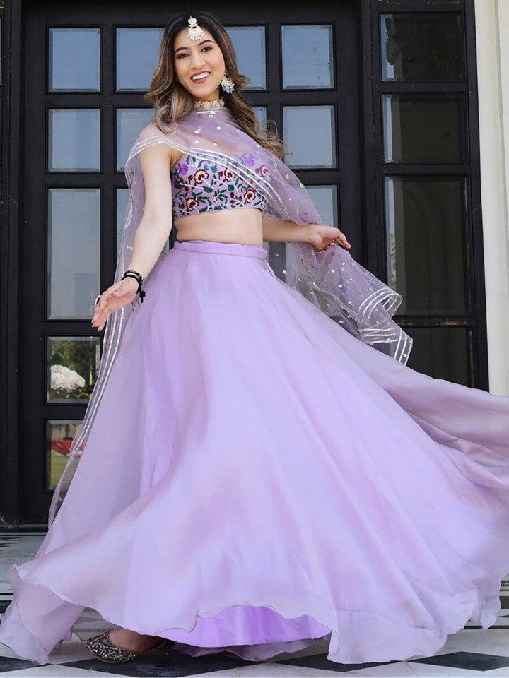 Customizable Lavender Lehenga Choli | Party Wear & Reception Dress