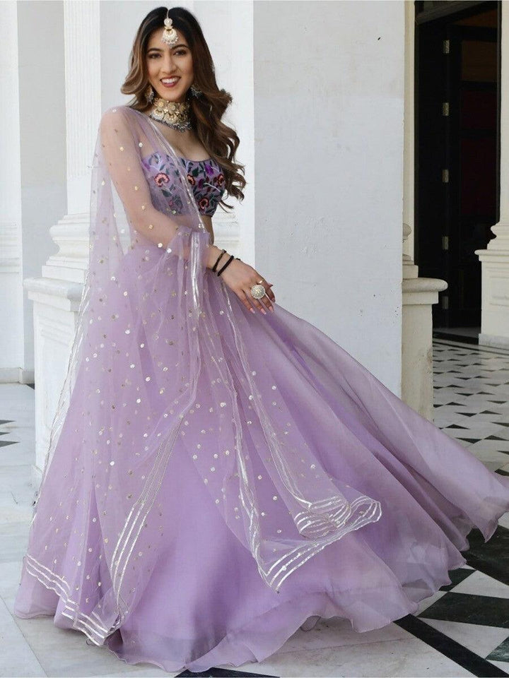 Customizable Lavender Lehenga Choli | Party Wear & Reception Dress