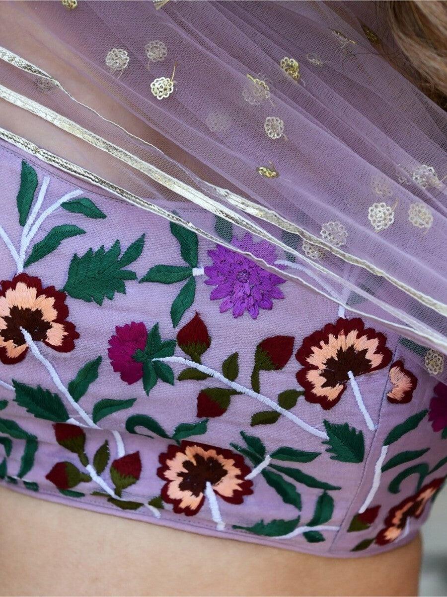 Customizable Lavender Lehenga Choli | Party Wear & Reception Dress