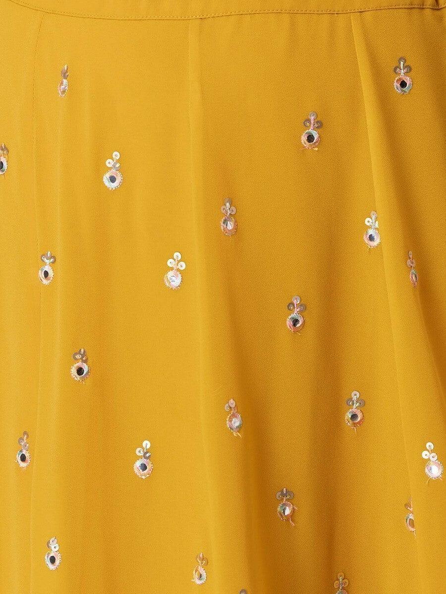 Elegant Yellow Lehenga Choli with Sequin & Threadwork | Haldi & Anniversaries