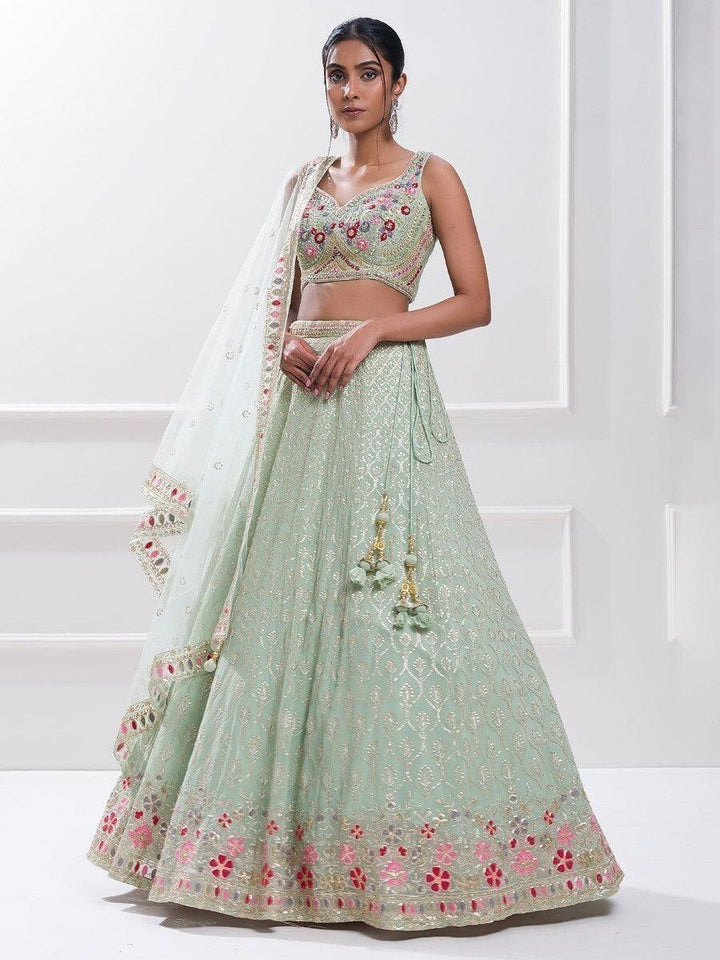 Indian Lehenga Choli Set | Party Wear Lehenga with Mirror Work