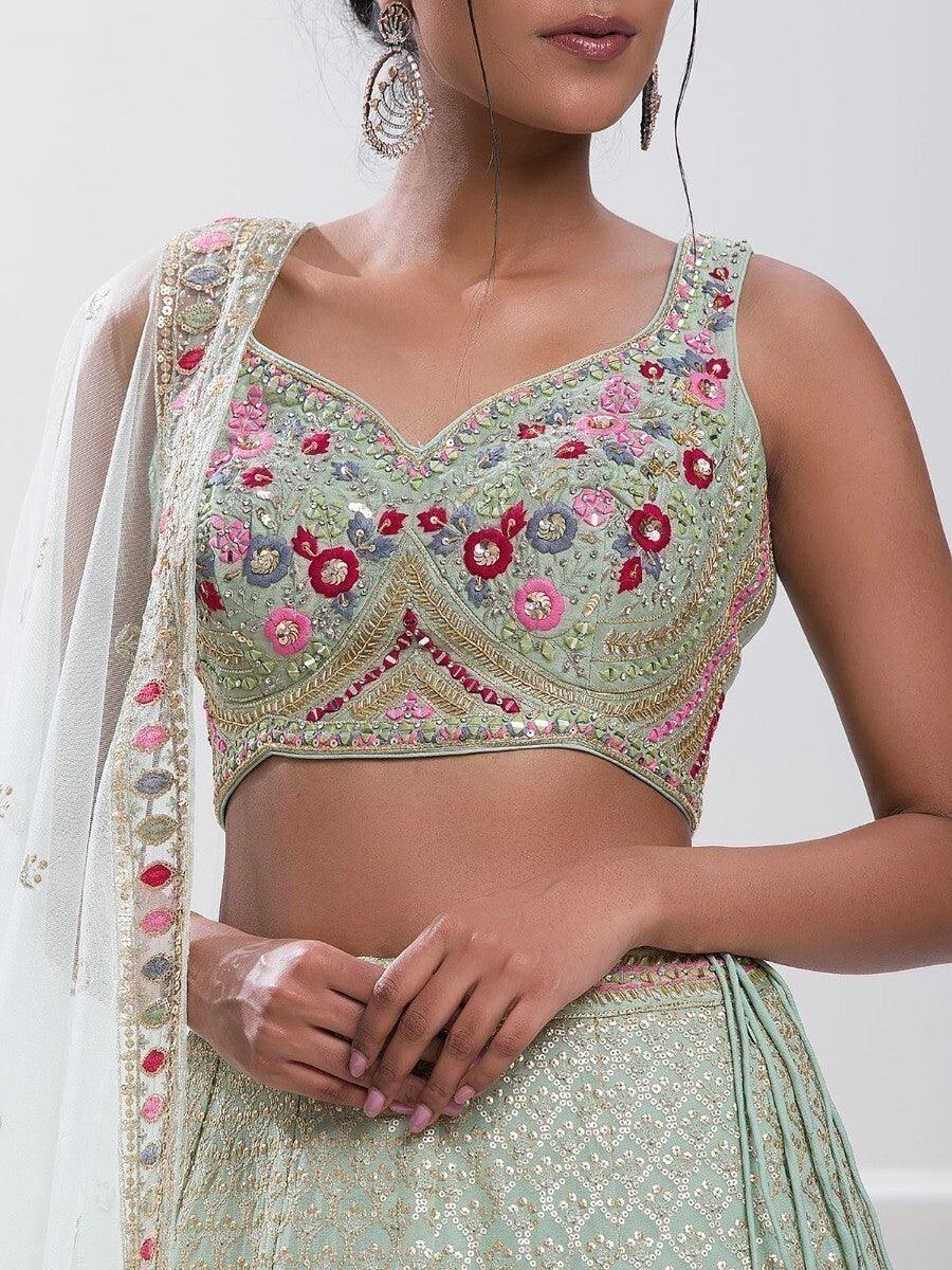 Indian Lehenga Choli Set | Party Wear Lehenga with Mirror Work