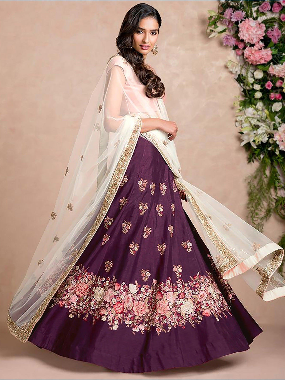 Raw Silk Lehenga Choli Set | Intricate Zari Work & Sequins for Weddings