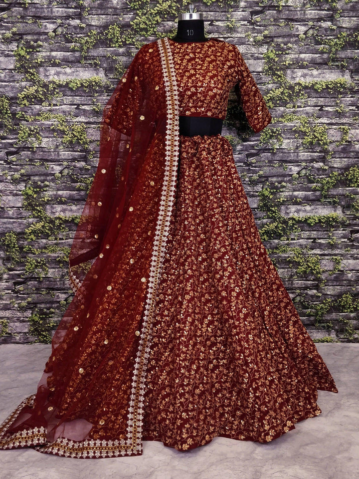 Designer Maroon Lehenga Choli Set | Perfect for Weddings & Festive Events