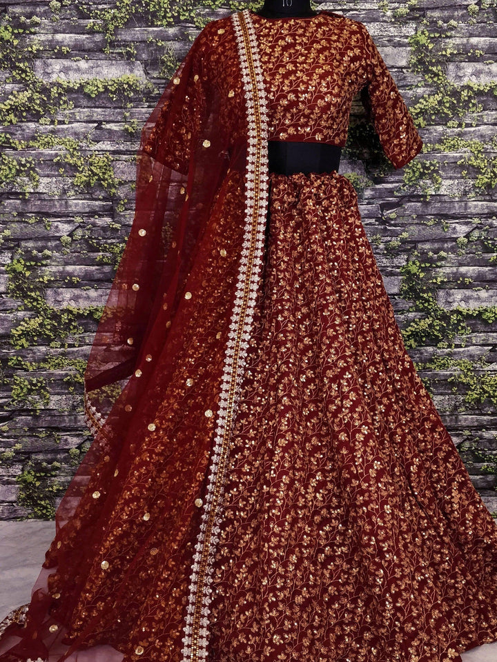 Designer Maroon Lehenga Choli Set | Perfect for Weddings & Festive Events