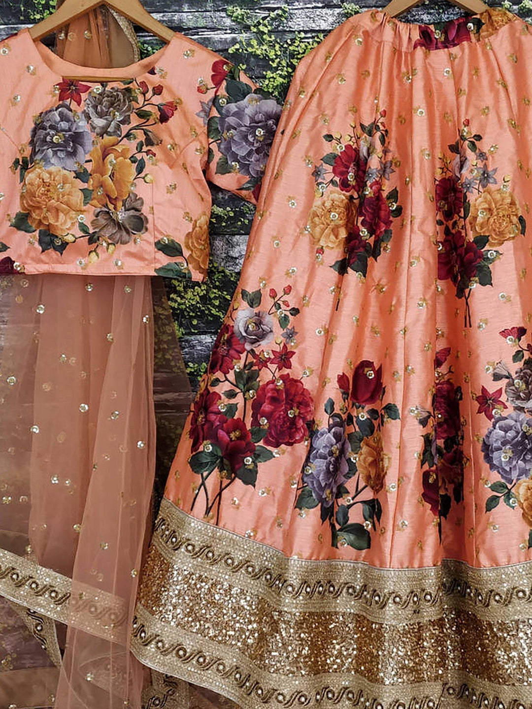 Peach Embroidered Lehenga | Perfect for Weddings & Engagements