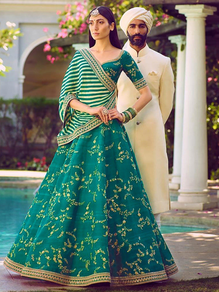 Exquisite Green Lehenga Choli | Perfect for Weddings & Receptions