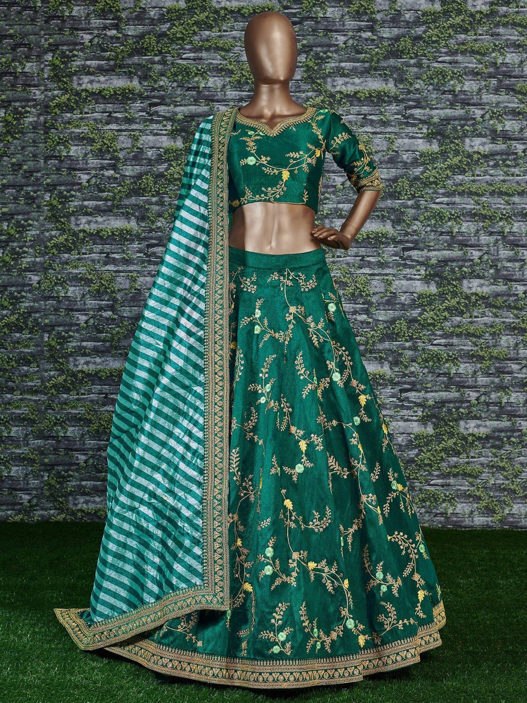 Exquisite Green Lehenga Choli | Perfect for Weddings & Receptions