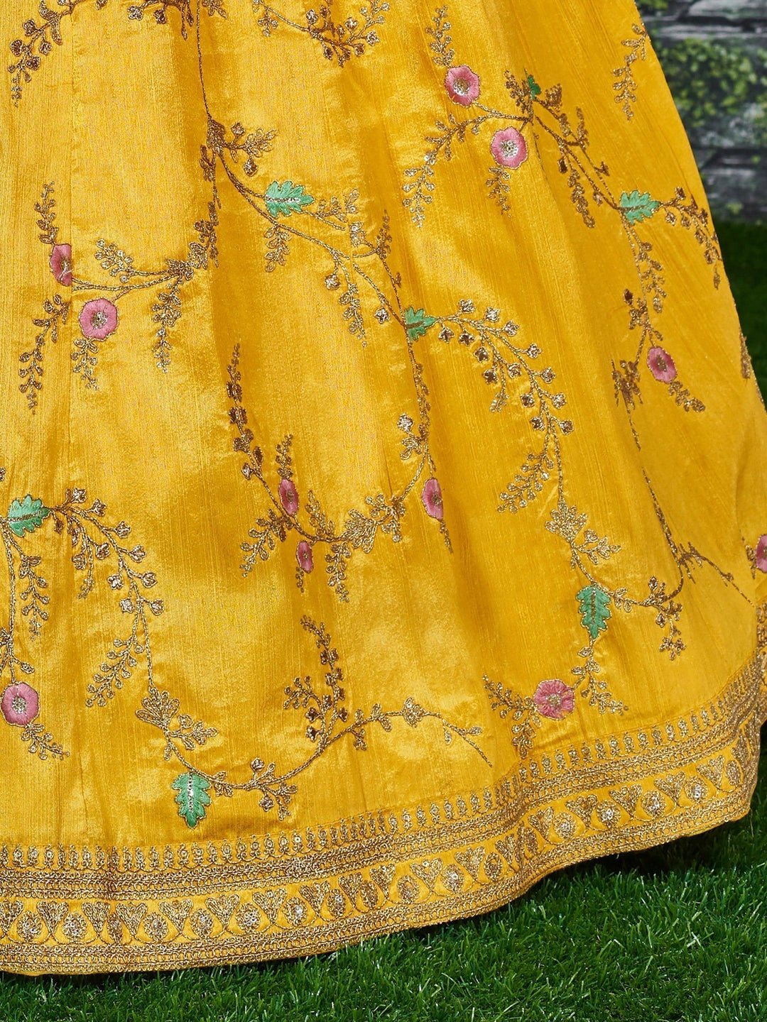 Embroidered Yellow Lehenga Choli | Wedding Lehenga for Women