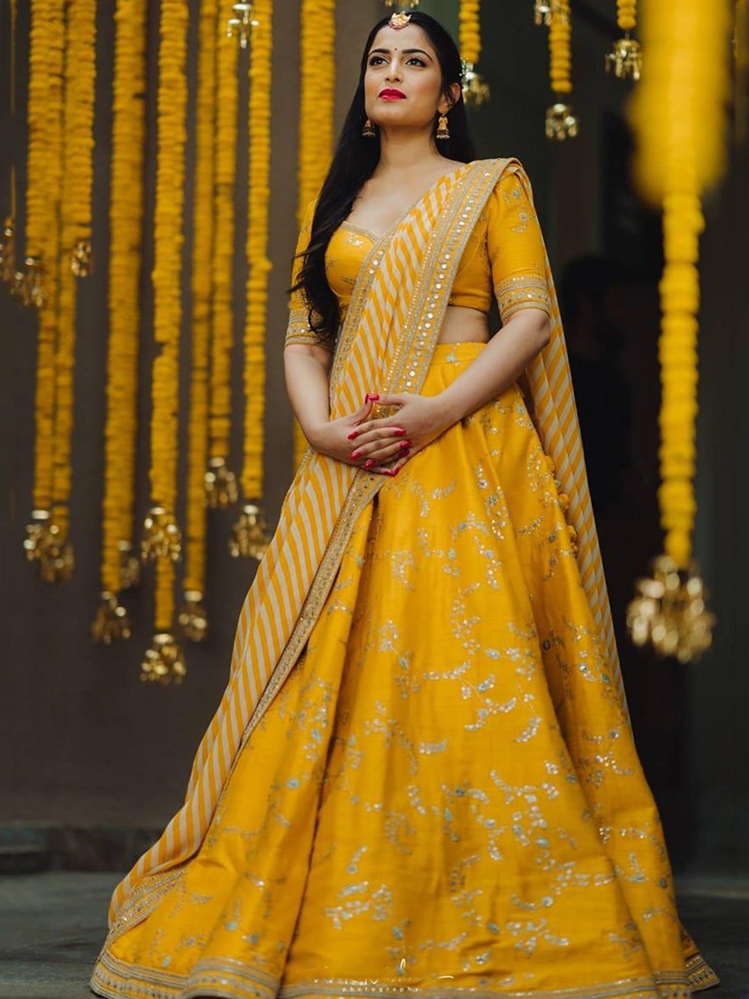 Embroidered Yellow Lehenga Choli | Wedding Lehenga for Women