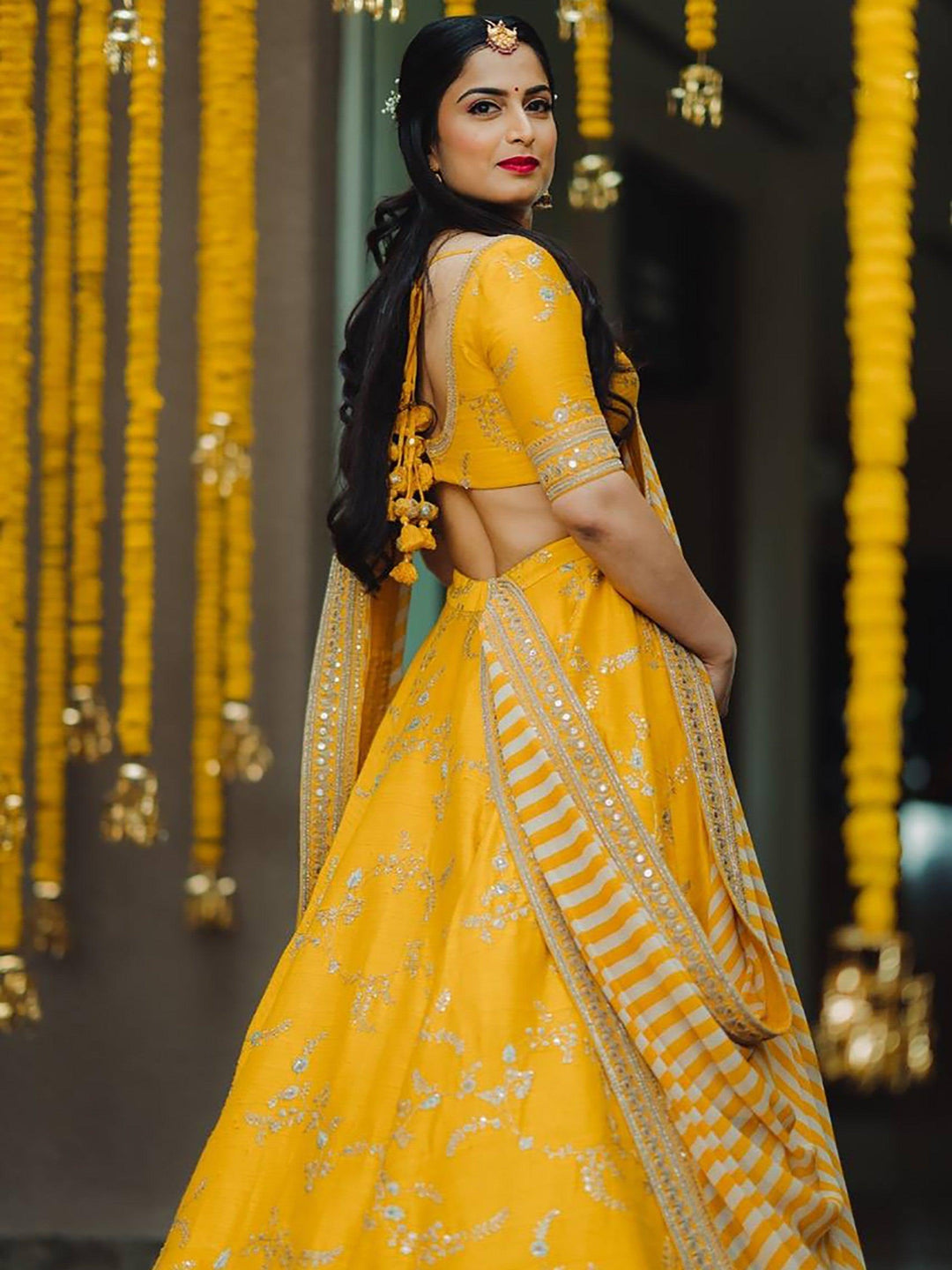 Embroidered Yellow Lehenga Choli | Wedding Lehenga for Women