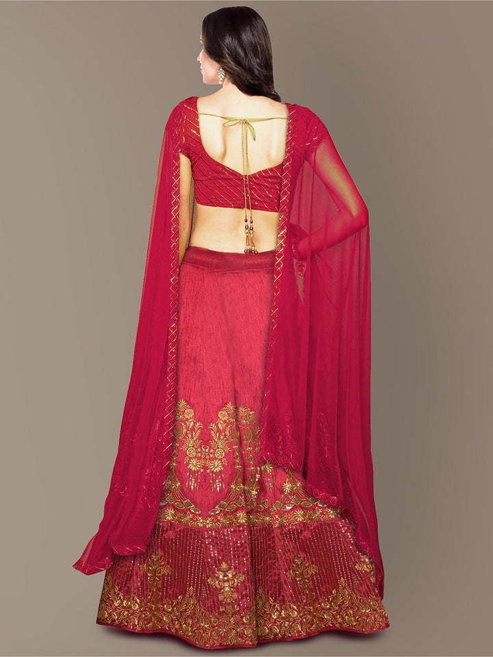 Stylish Red Lehenga for Weddings | Embroidered Lehenga Choli with Dupatta