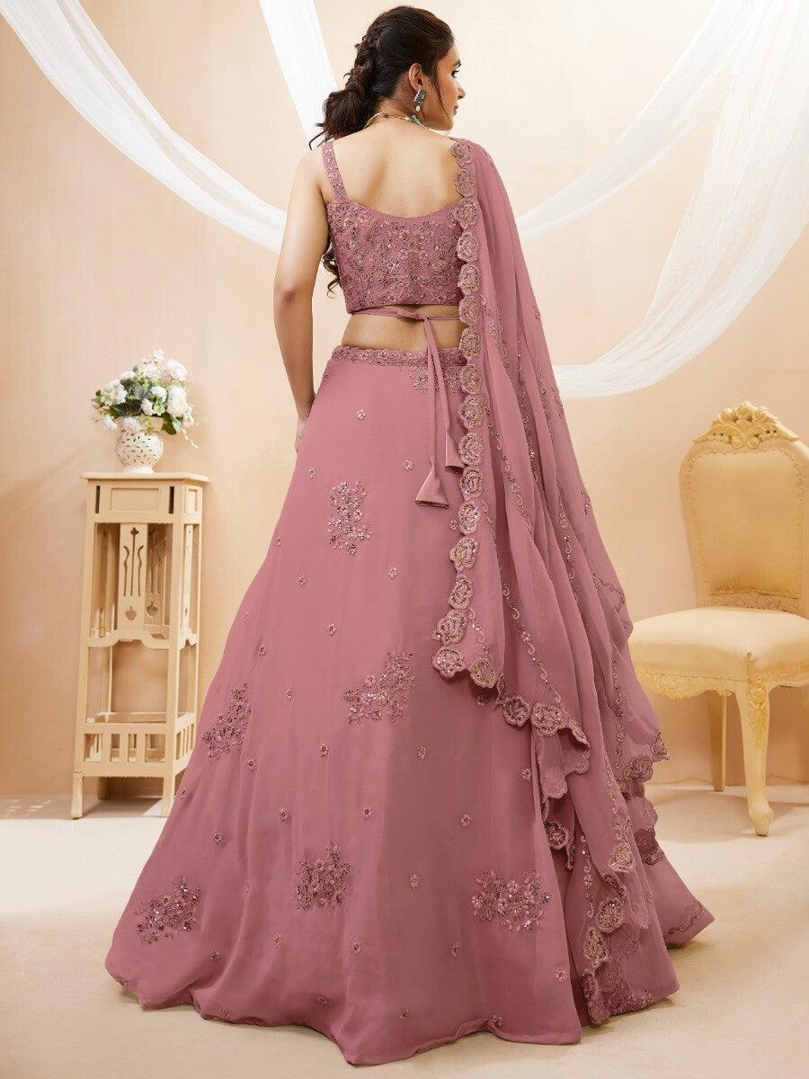 Timeless Dusty Pink Lehenga | Intricate Embroidery & Sequin Work