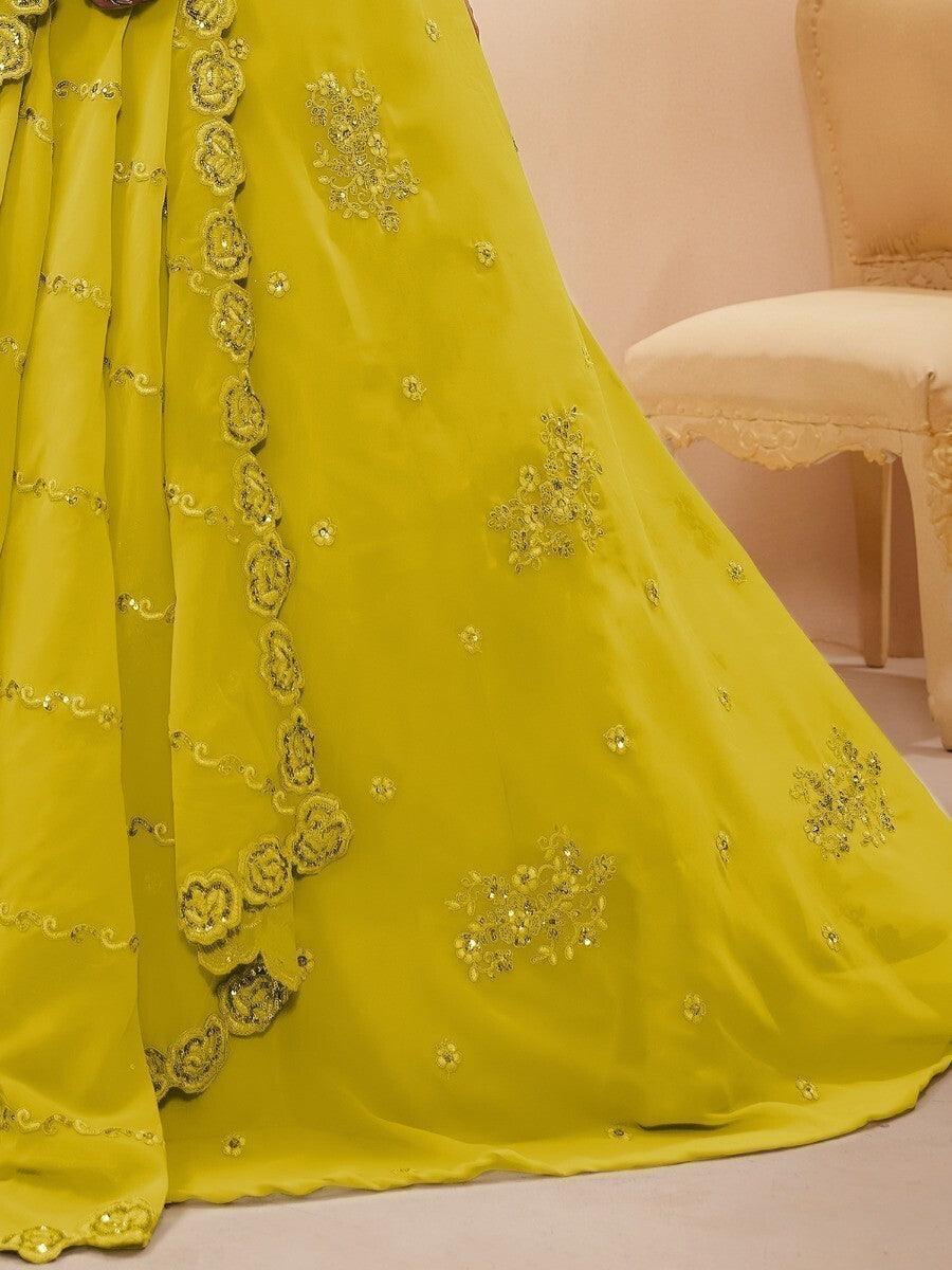 Neon Yellow Lehenga Choli | Customizable Fit & Gorgeous Detailing