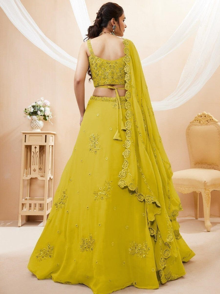 Neon Yellow Lehenga Choli | Customizable Fit & Gorgeous Detailing