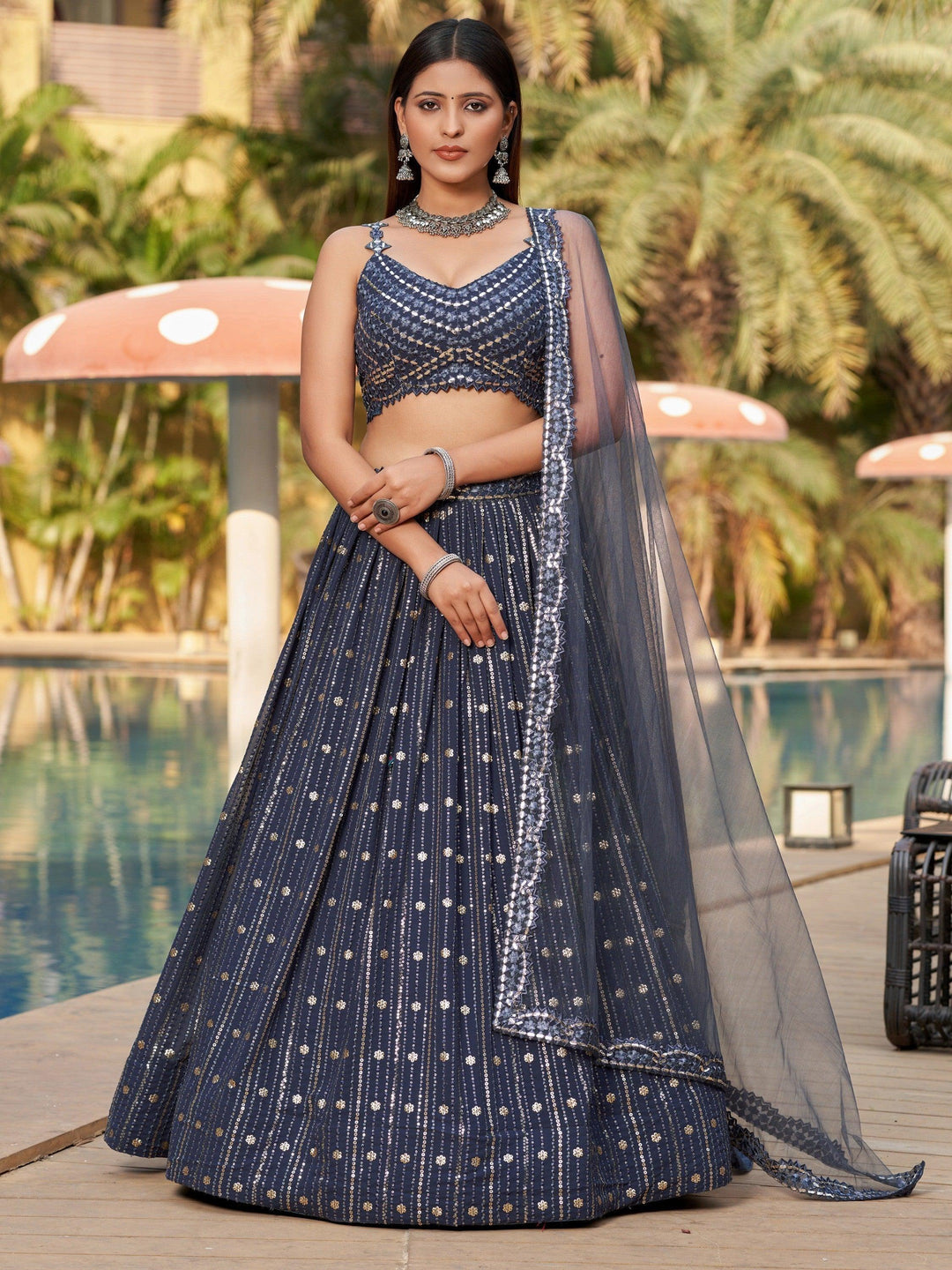 Statement Grey Designer Lehenga | Modern Bridal Outfit for Special Events