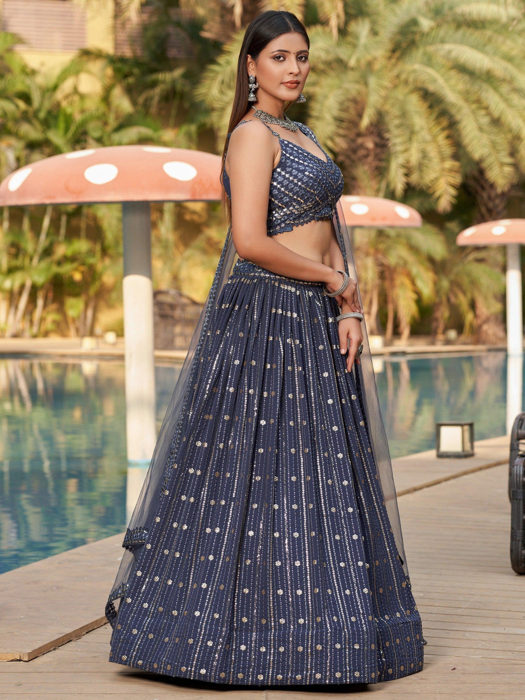 Statement Grey Designer Lehenga | Modern Bridal Outfit for Special Events