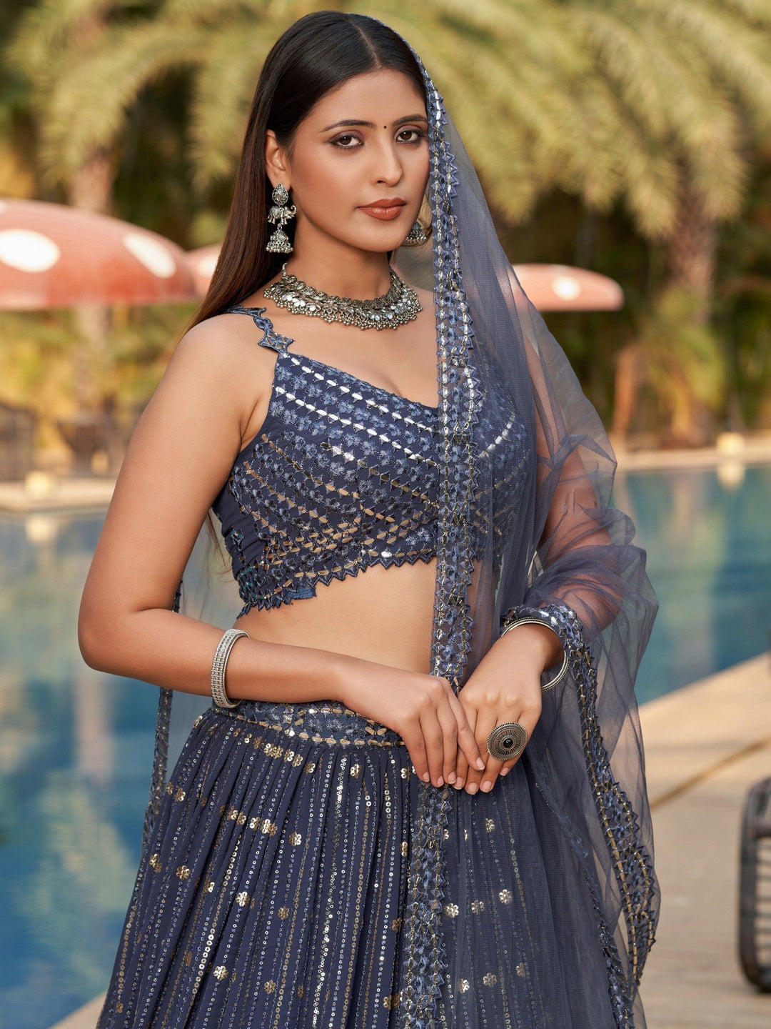 Statement Grey Designer Lehenga | Modern Bridal Outfit for Special Events