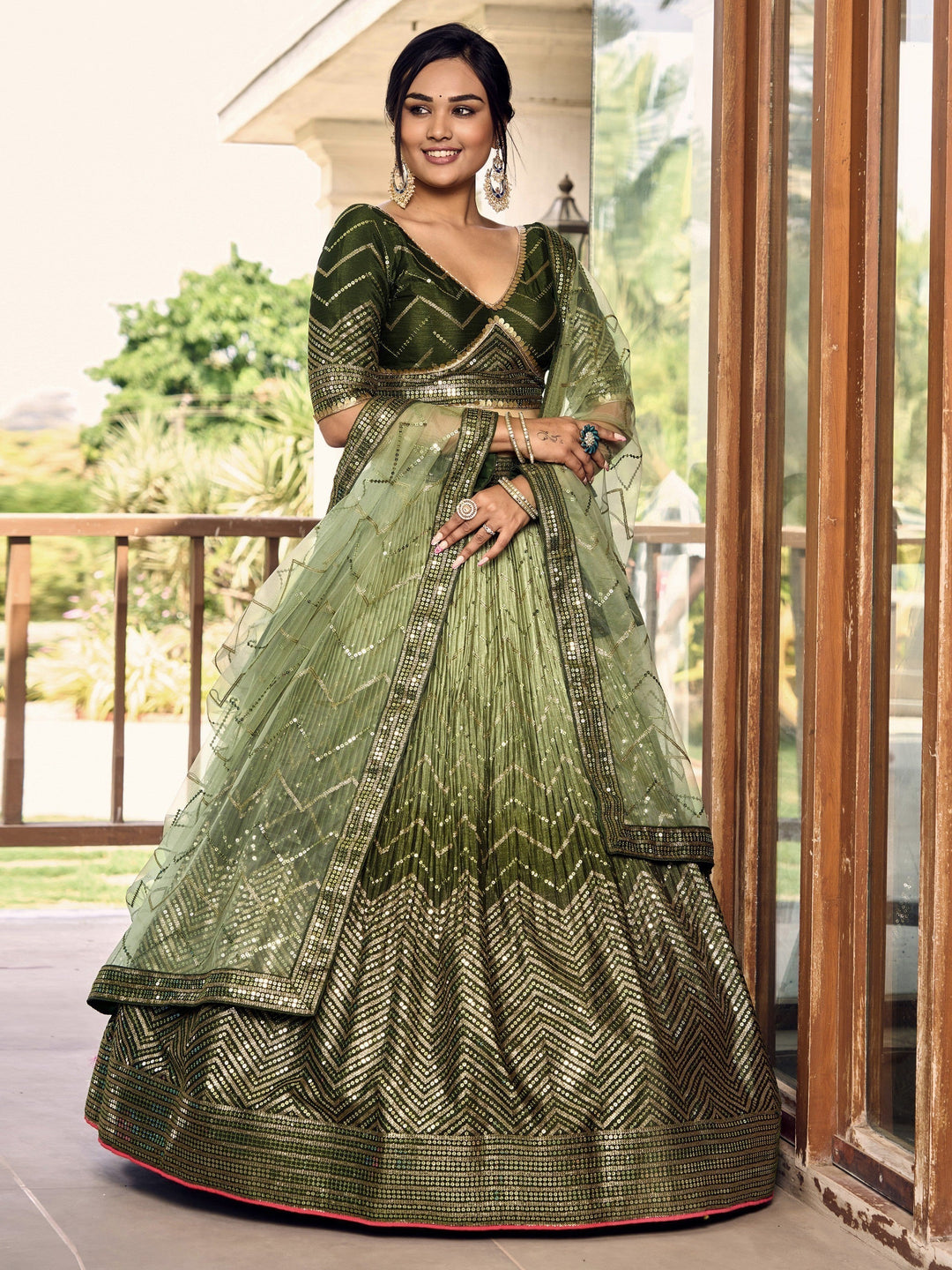 Stunning Green Lehenga Set | Customizable, Perfect for Weddings & Mehendi