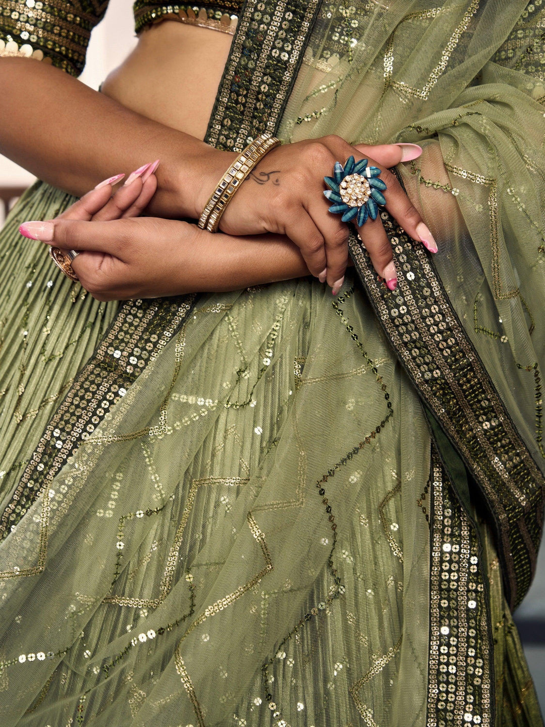 Stunning Green Lehenga Set | Customizable, Perfect for Weddings & Mehendi