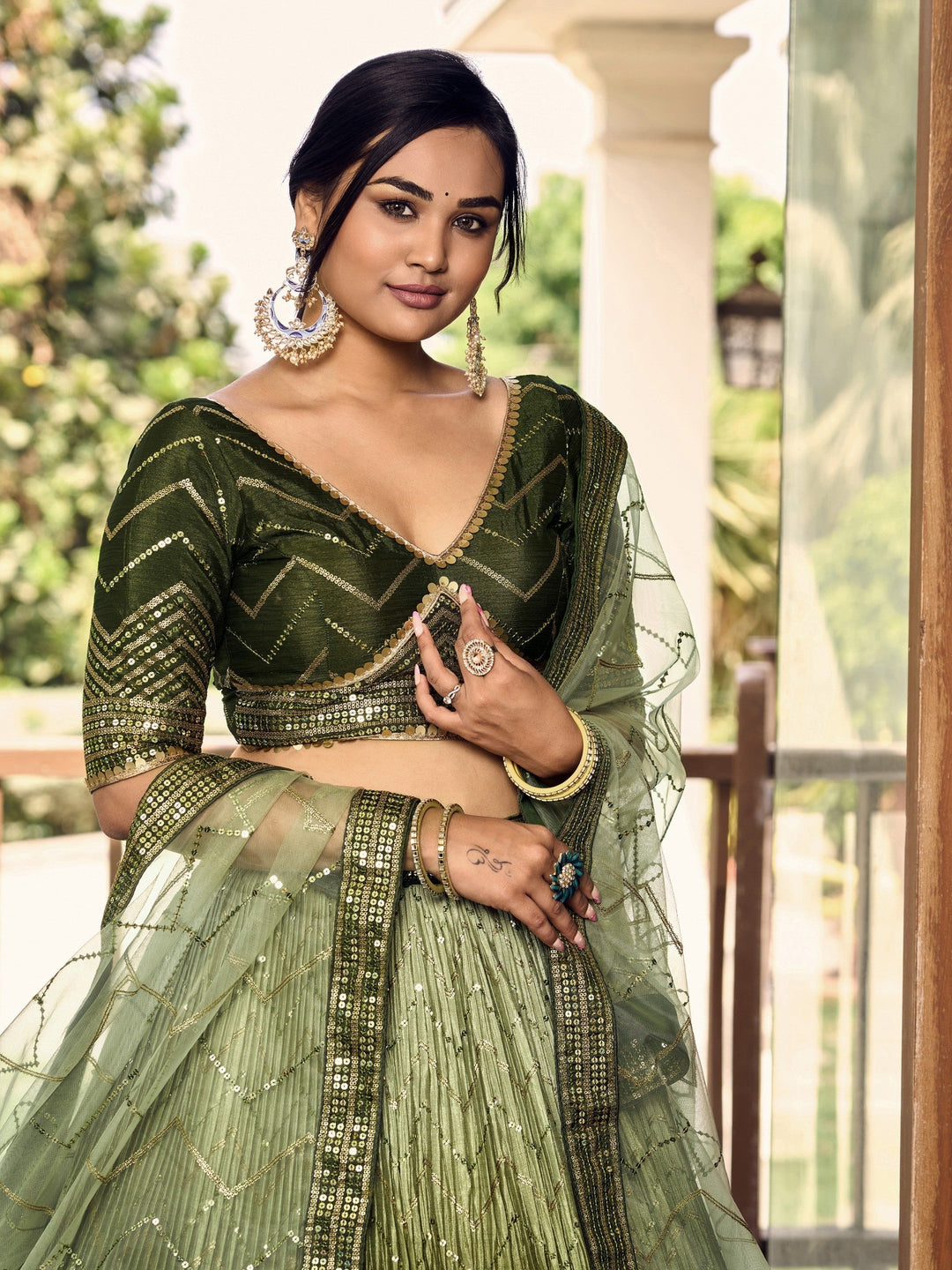 Stunning Green Lehenga Set | Customizable, Perfect for Weddings & Mehendi