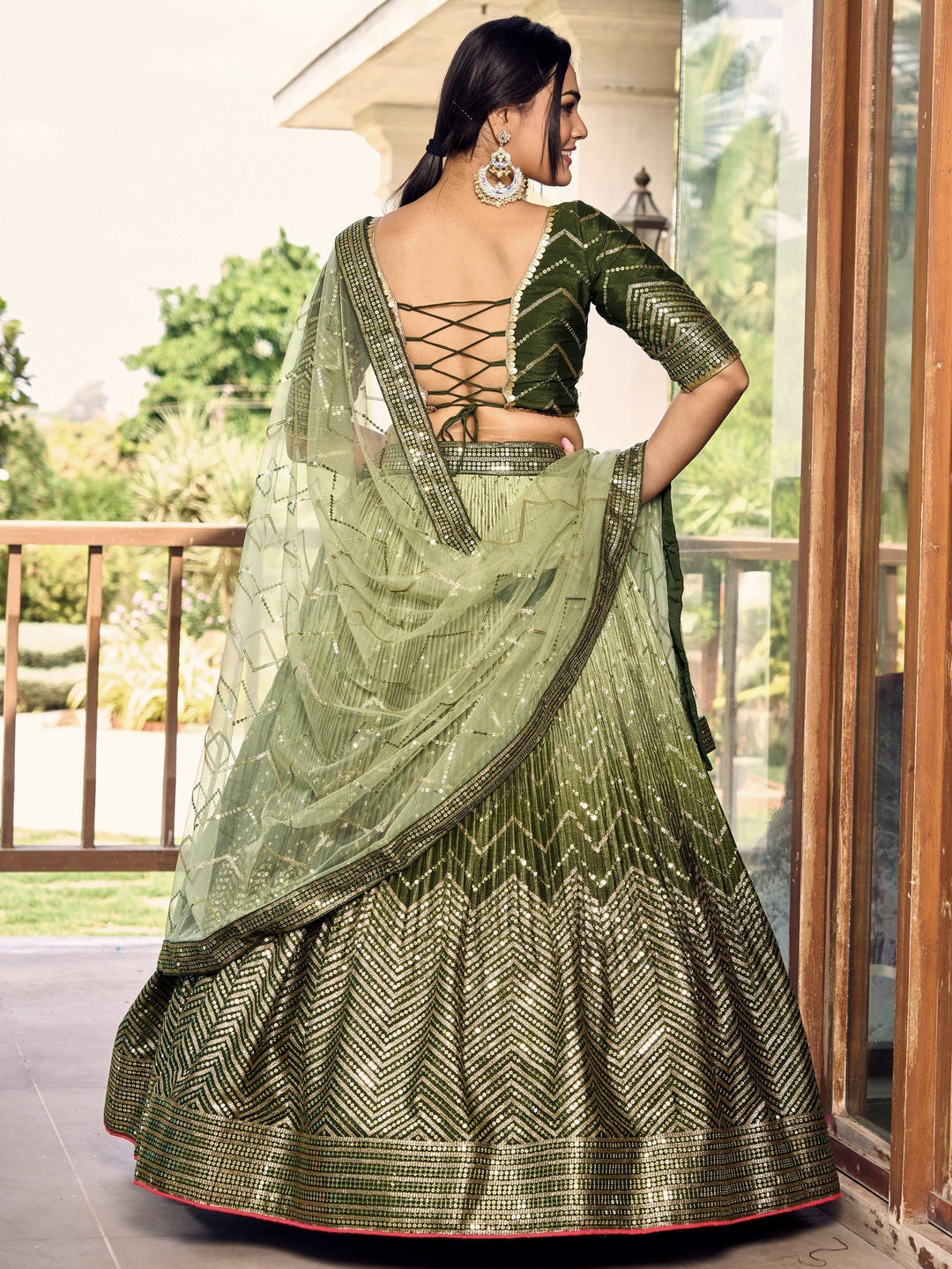 Stunning Green Lehenga Set | Customizable, Perfect for Weddings & Mehendi