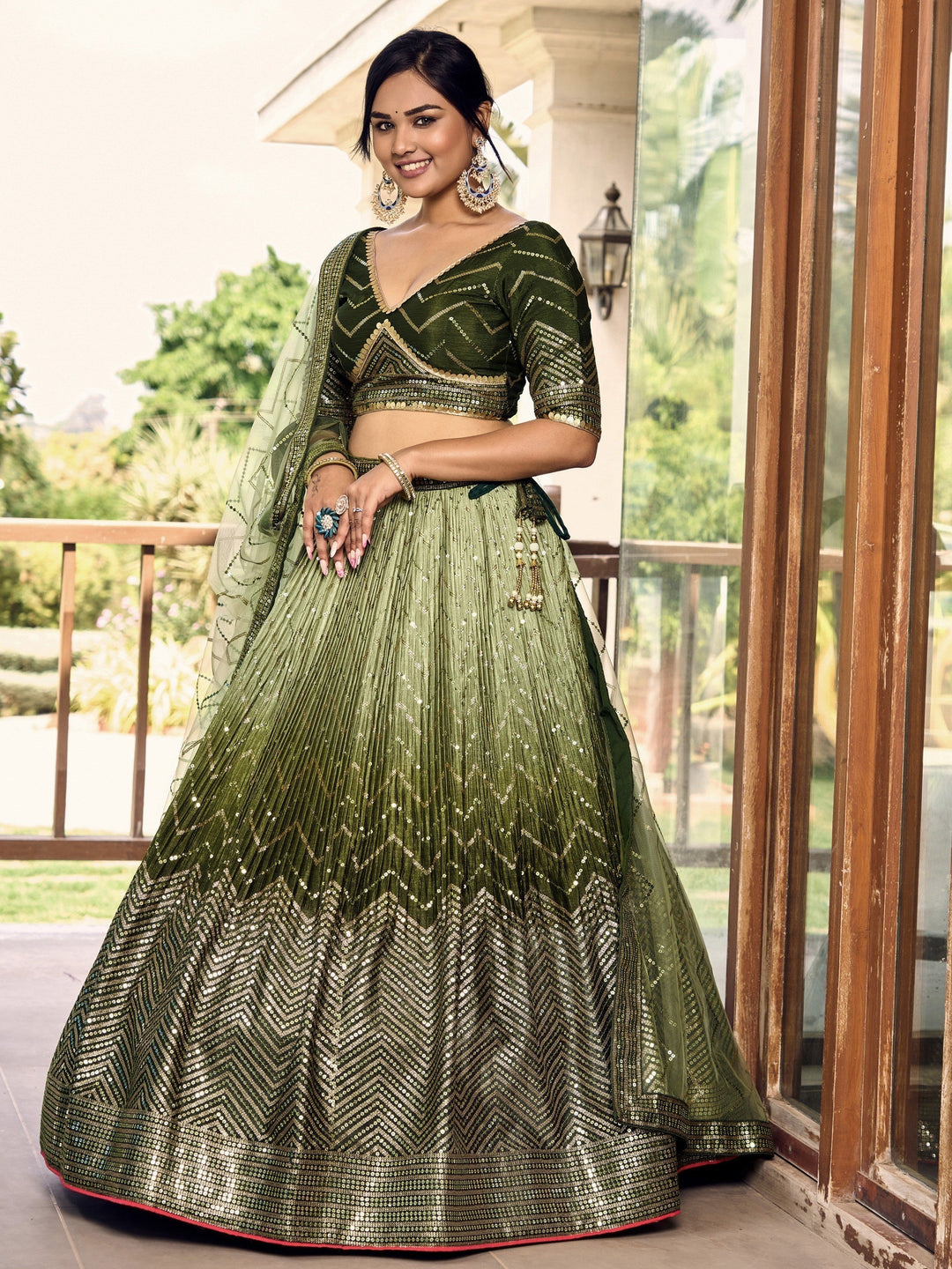 Stunning Green Lehenga Set | Customizable, Perfect for Weddings & Mehendi