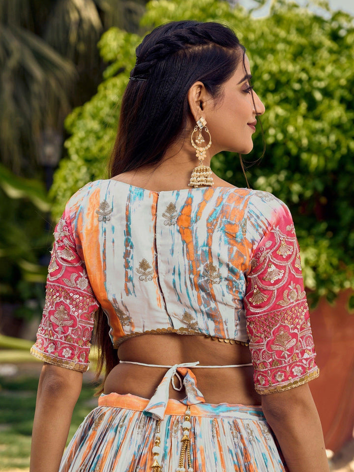 White & Pink Digital Printed Lehenga Choli | Perfect for Special Occasions