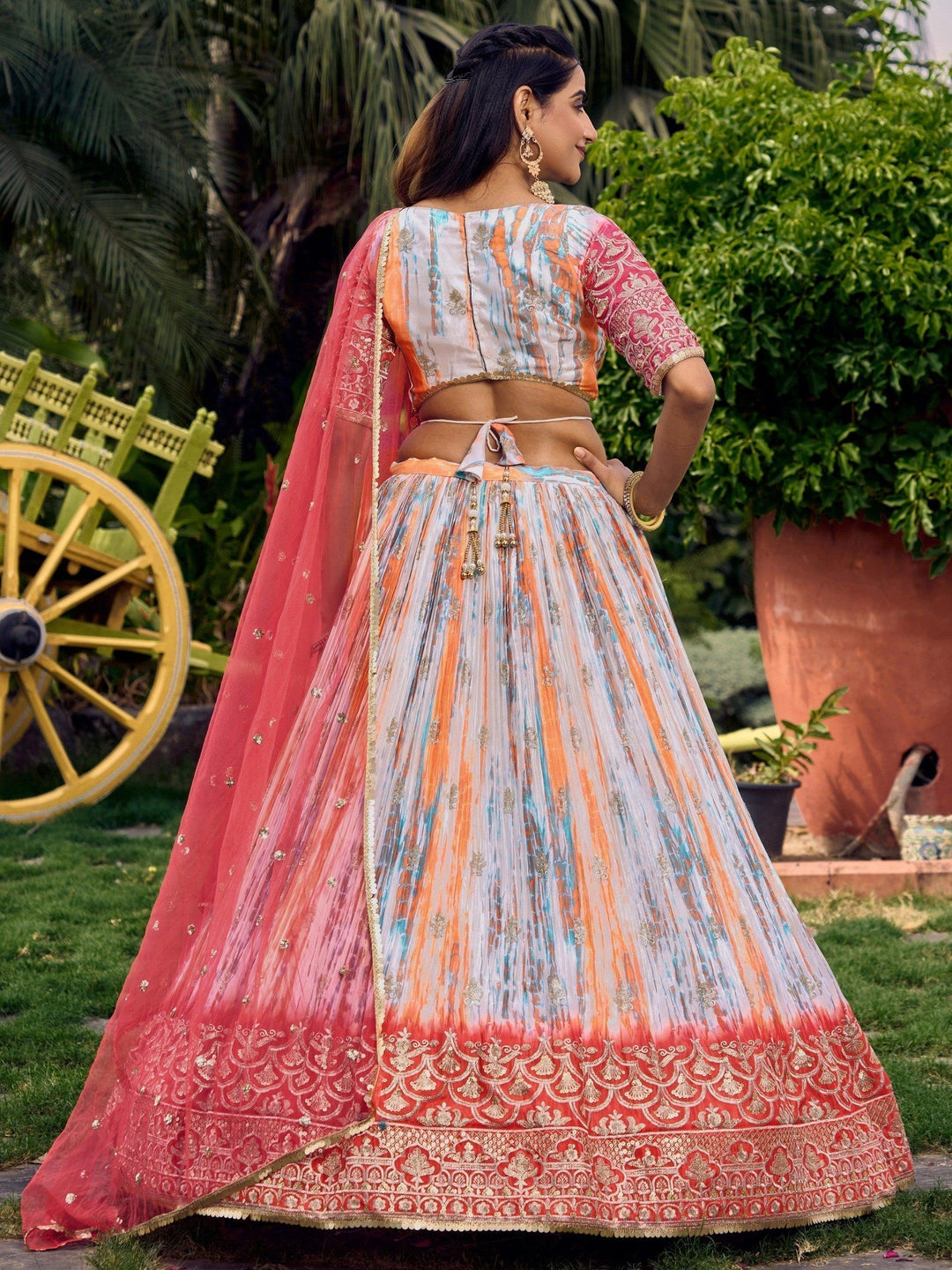 White & Pink Digital Printed Lehenga Choli | Perfect for Special Occasions