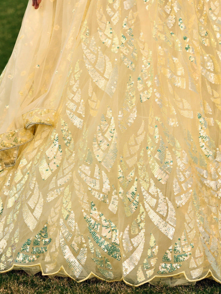 Must-Have Yellow Sequins Lehenga | Wedding, Reception & Haldi Dress