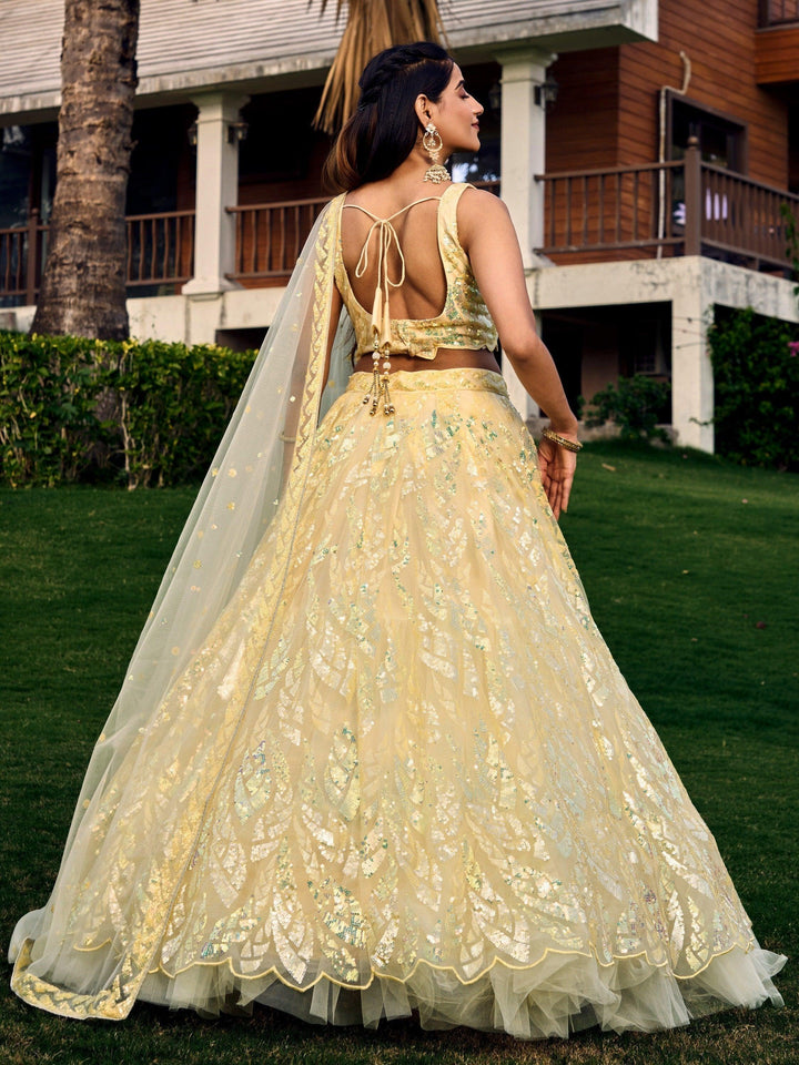 Must-Have Yellow Sequins Lehenga | Wedding, Reception & Haldi Dress