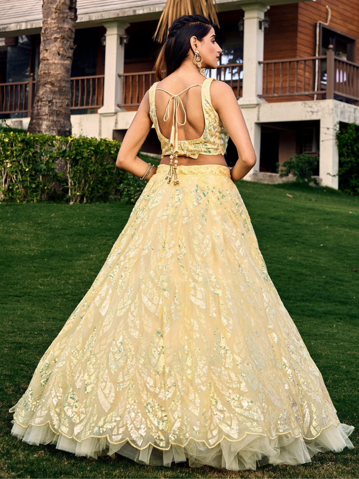 Must-Have Yellow Sequins Lehenga | Wedding, Reception & Haldi Dress