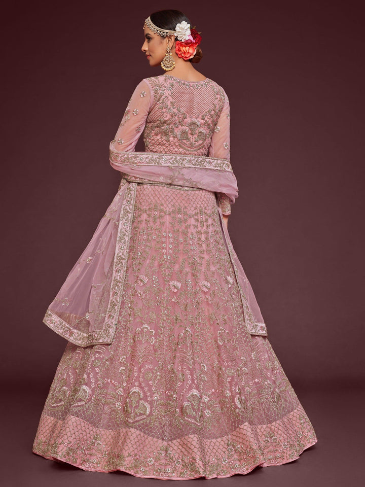 Pretty Pink Lehenga for Women | Soft Net Wedding Lehenga Choli